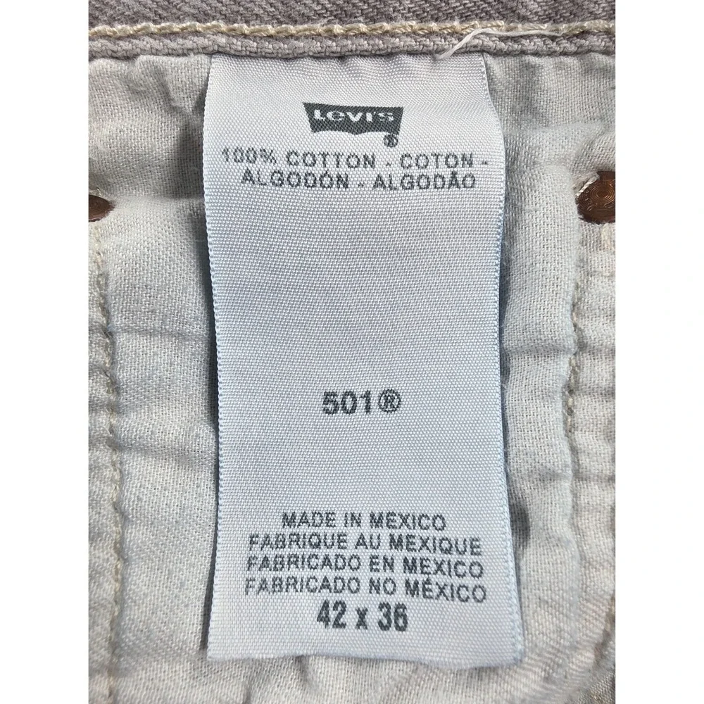 Levis 501 Mens Jeans 2012 Button fly Light Blue 42x36 Distressed Faded
